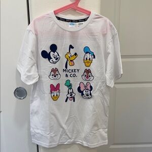 Disney White Tee with Colorful Mickey & Friends